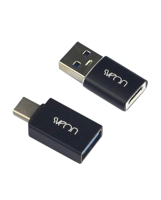 Kit de Adaptadores Sveon SCT300 USB Tipo C // Tipo A Negro-1