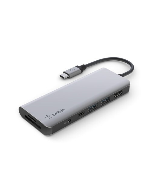 Belkin - Adaptador hub Belkin Connect USB-C multipuerto 7 en 1.