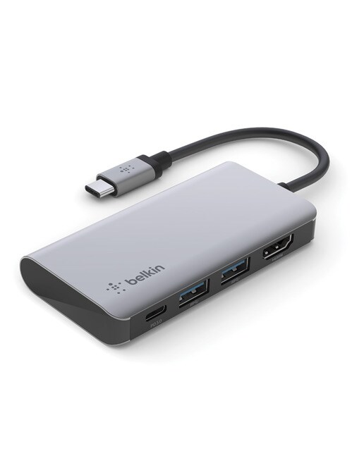 Hub multipuerto Belkin USB-C 4 en 1 Gris-2