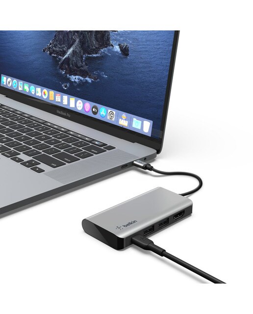 Hub multipuerto Belkin USB-C 4 en 1 Gris-3