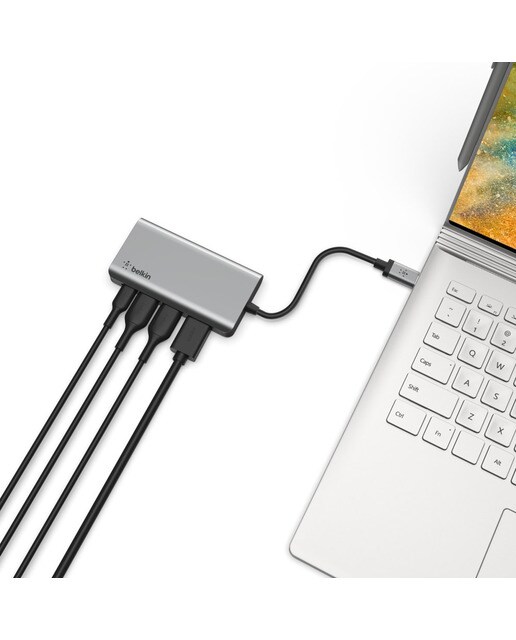 Hub multipuerto Belkin USB-C 4 en 1 Gris-4