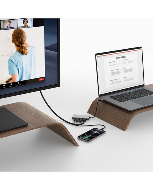 Hub multipuerto Belkin USB-C 4 en 1 Gris-6