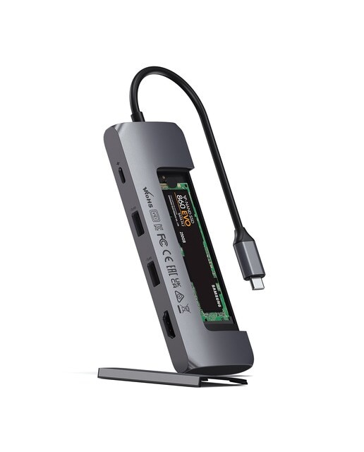 Hub Satechi Multiporta USB-C com ranhura SSD - Space Grey Cinzento espacial-2