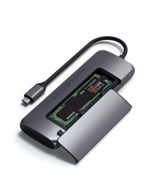 Hub Satechi Multiporta USB-C com ranhura SSD - Space Grey Cinzento espacial-3
