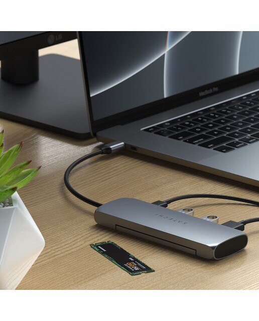 Hub Satechi Multiporta USB-C com ranhura SSD - Space Grey Cinzento espacial-6