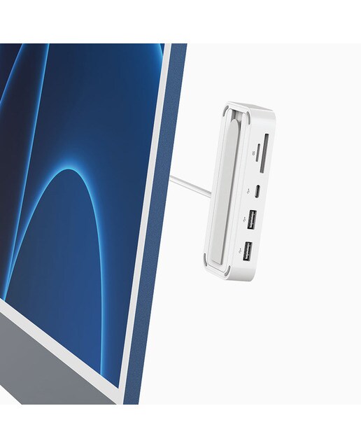 Hub Belkin USB-C multipuerto 6 en 1 con soporte Blanco-6