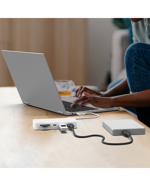 Hub Belkin USB-C multipuerto 6 en 1 con soporte Blanco-8