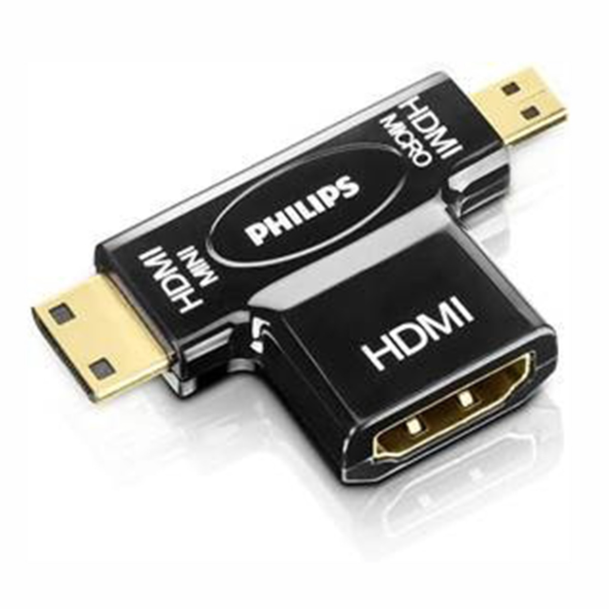 Adaptador Philips SWV2429W de HDMI a Micro HDMi y Mini HDMI Negro-1