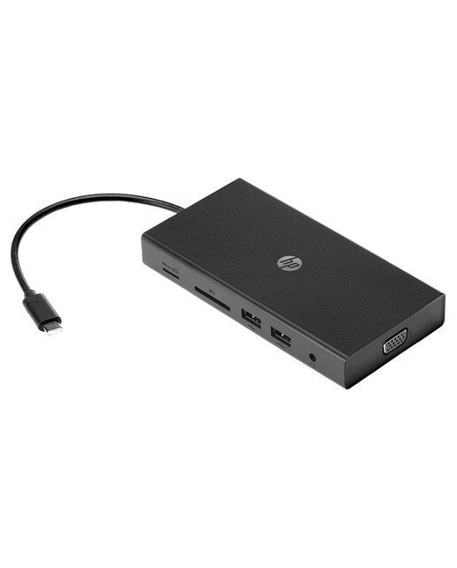 Hub multipuerto USB-C HP 1C1Y5AA de viaje Negro-2