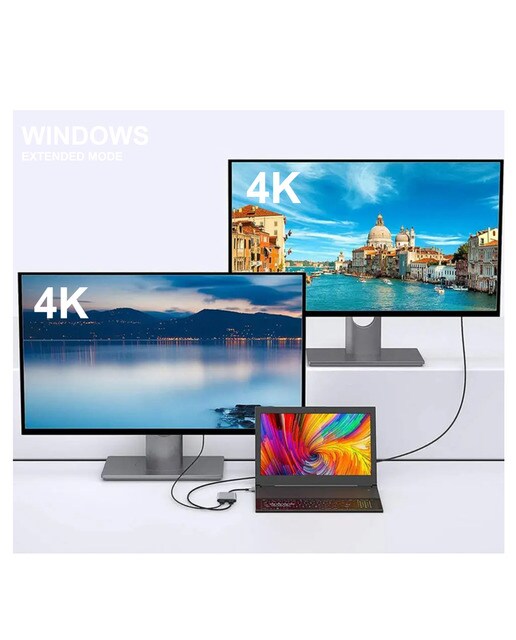 Imagen 4 de Adaptador Silver HT Logan Tipo C a 2 HDMI 4K - Gris Gris