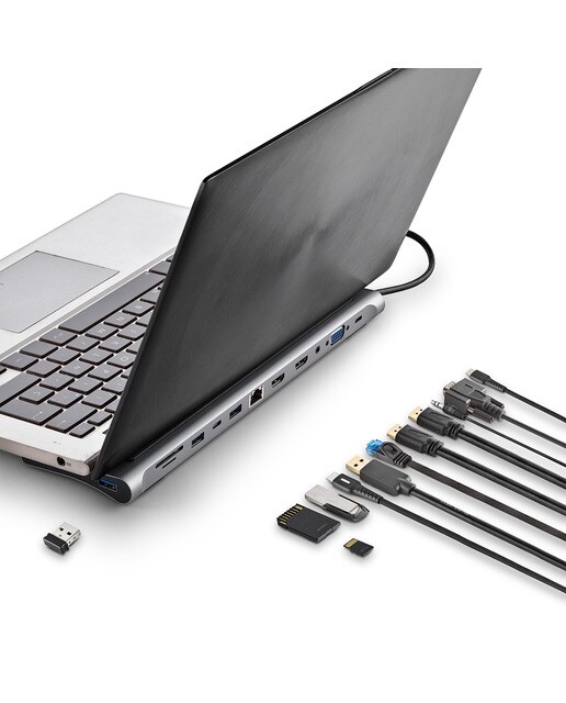 Hub Multipuerto NGS Wonder Dock USB-C 12 en 1 Plata-3