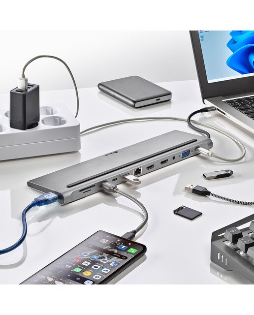 Hub Multipuerto NGS Wonder Dock USB-C 12 en 1 Plata-5