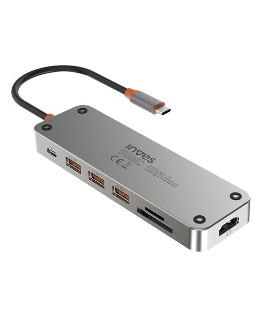 Hub Inves H-460-02, 7 en 1, USB-C Aluminio-2