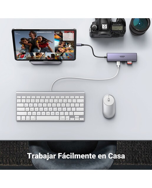 Hub USB-C UGREEN 7 en 1, 100W, HDMI hasta 4K@60Hz Gris-5