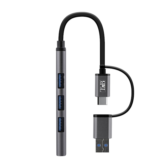 Concentrador ultradelgado T'nB de USB-A y USB-C a 4x USB-A
