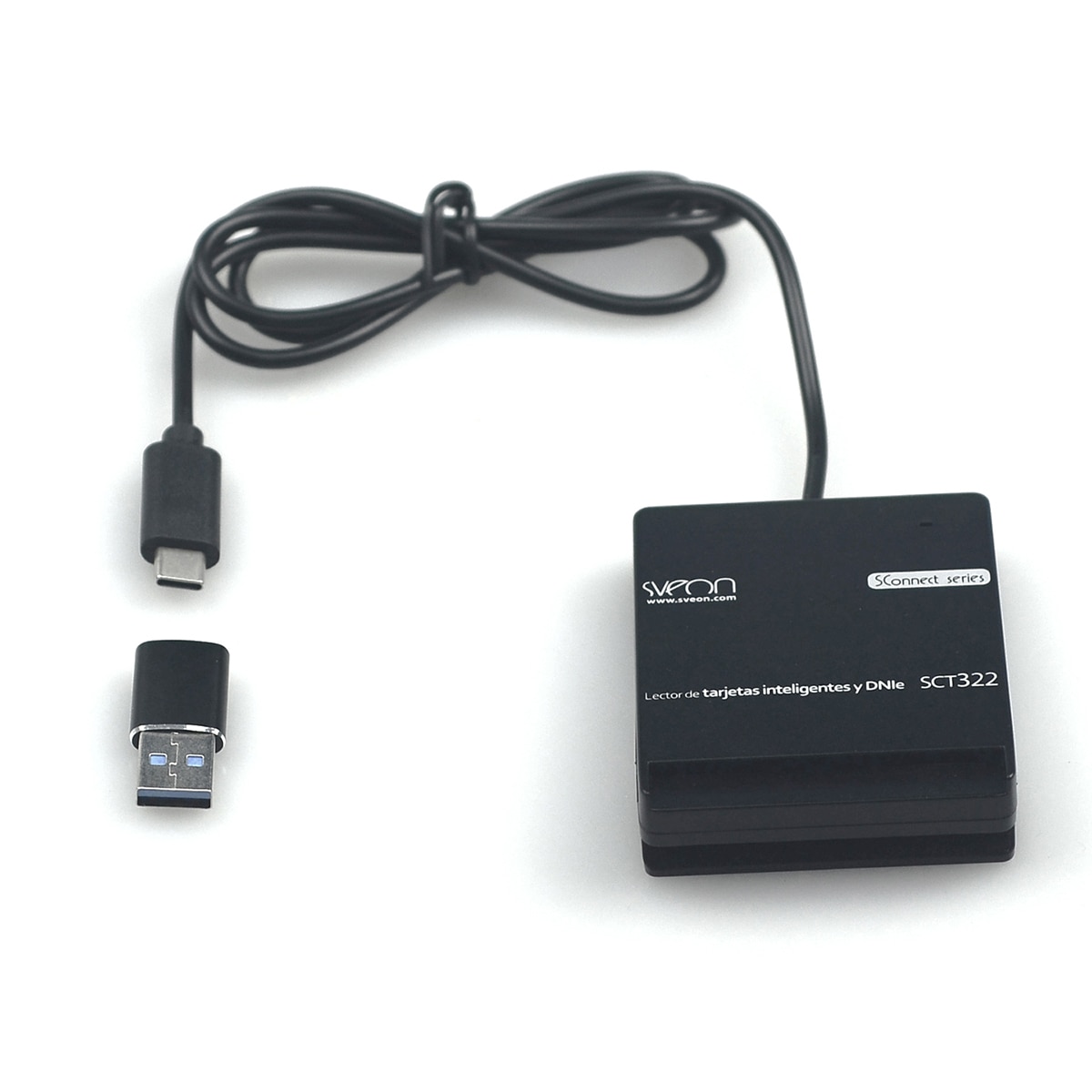 Lector de DNIe Sveon SCT322 USB 3.0 Tipo C Negro-3