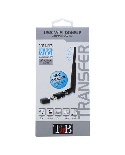 Adaptador Wi-Fi T'nB ADWF300 300 Mbps con antena desmontable - Negro Negro-2