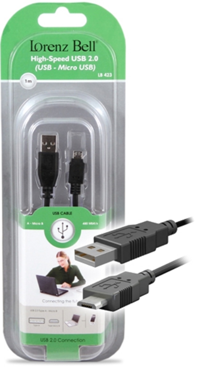 Cabo Lorenz Bell USB A/Micro USB, 1.0 m 1
