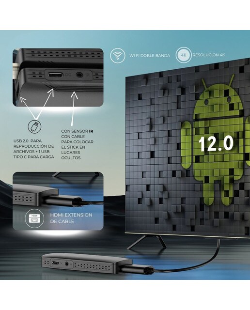 Stick Android bSL Meta C2 2GB + 16 GB, 4K, Wi-Fi y Bluetooth Negro-4