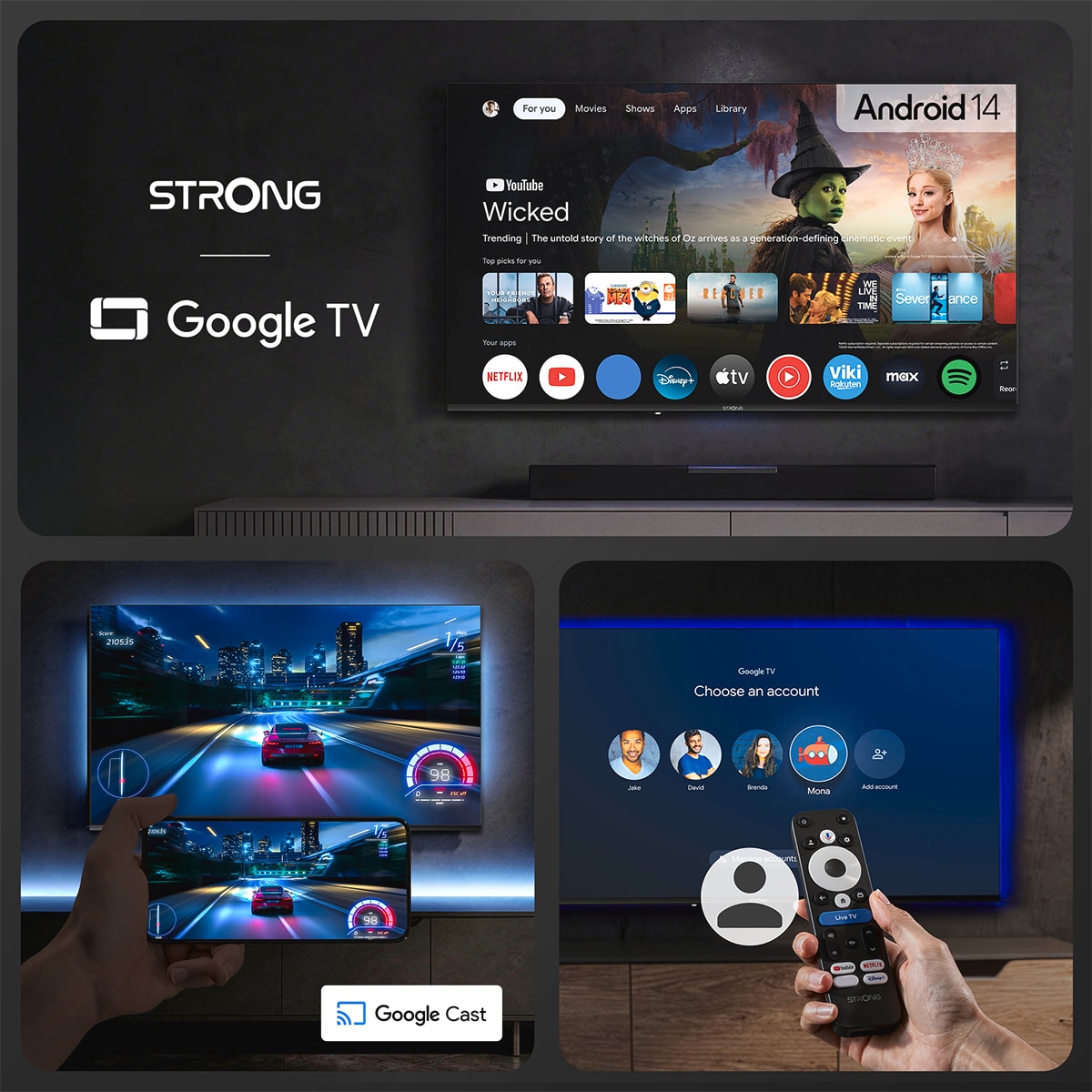 Stick Strong LEAP-NOVA Android TV, UHD 4K Negro-7