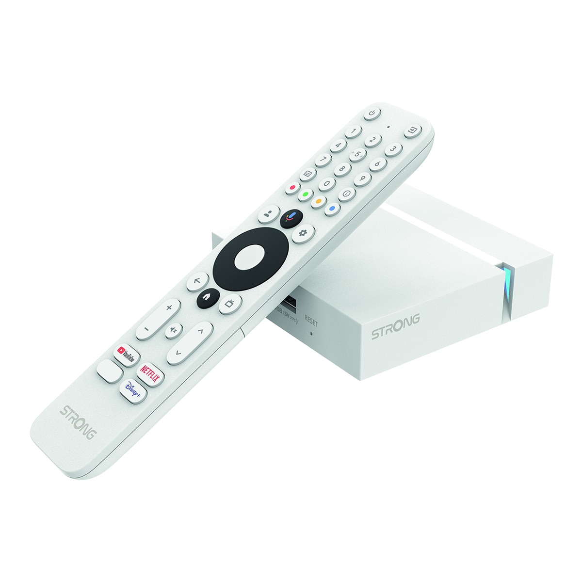 TV Box Strong LEAP-S3+ V2, Google TV, UHD 4K Blanco-2