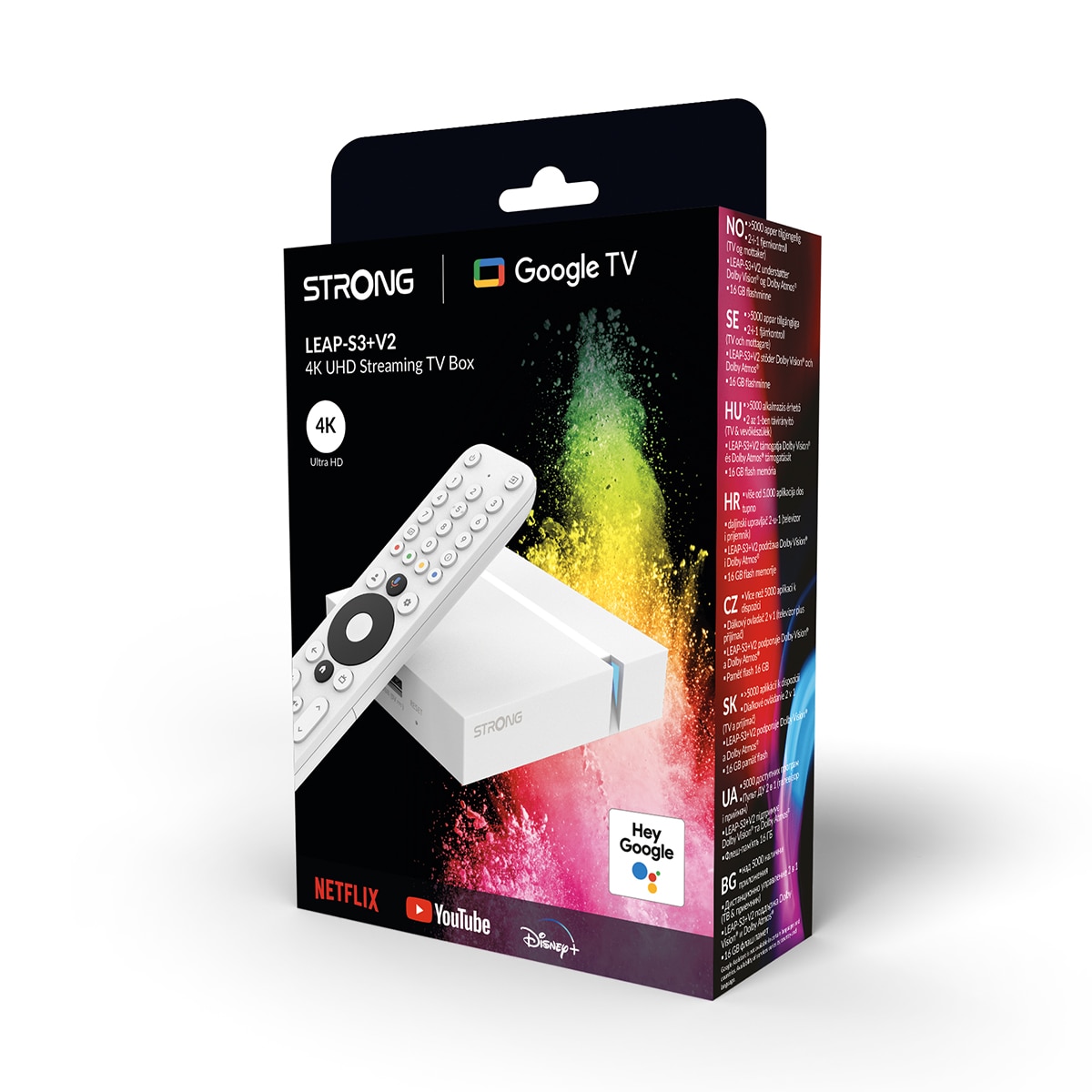 TV Box Strong LEAP-S3+ V2, Google TV, UHD 4K Blanco-3