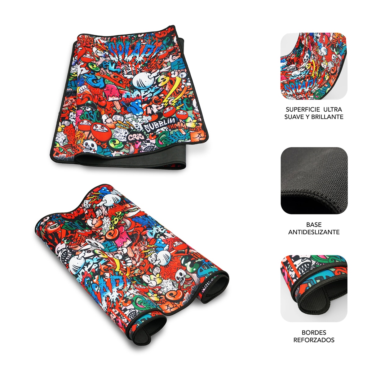 Alfombrilla para ratón Subblim Graffiti Mouse Pad XL Multicolor-3