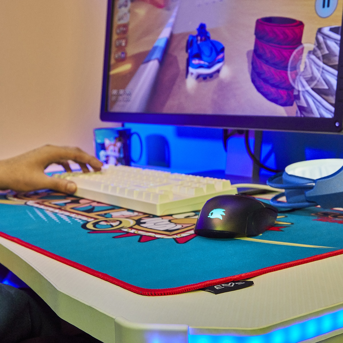 Alfombrilla para ratón Gaming Energy Sistem Sonic Classic XXL Azul-6