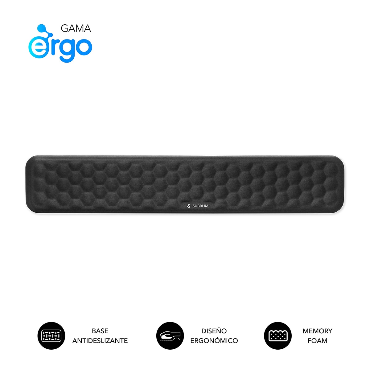Reposamuñecas para teclado Subblim SUBMP-04E030 - Negro Negro-2