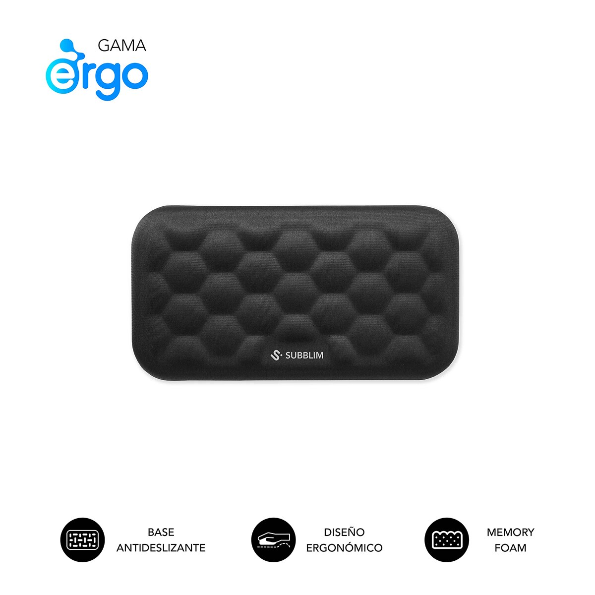 Reposamuñecas para ratón Subblim SUBMP-04E040 negro Negro-2