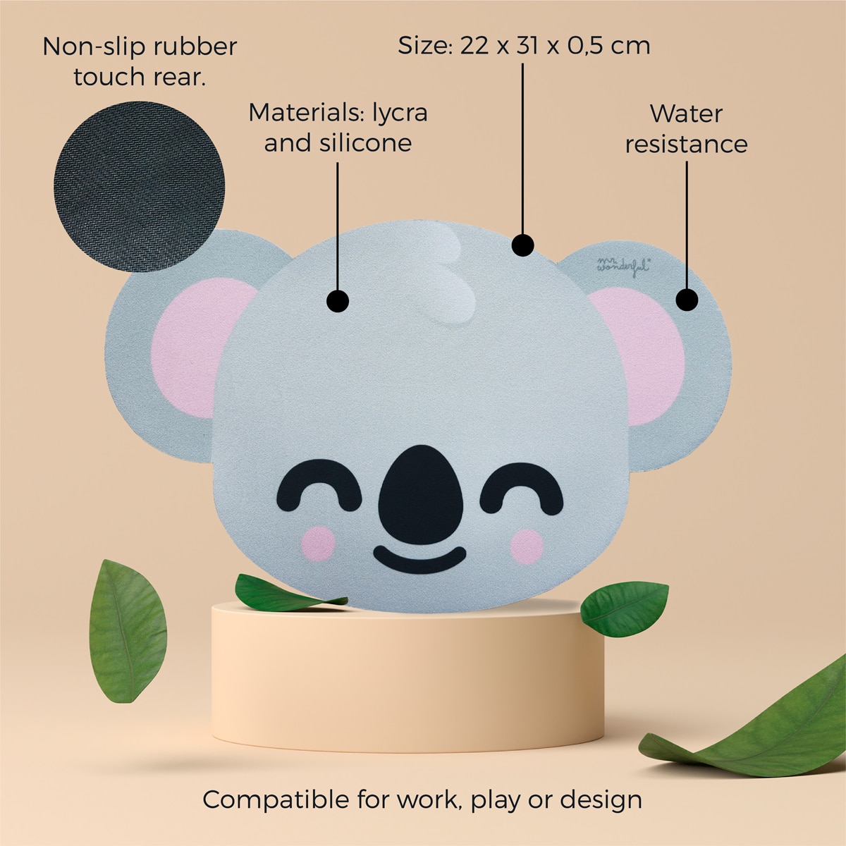 Alfombrilla para ratón Mr. Wonderful Koala antideslizante 2