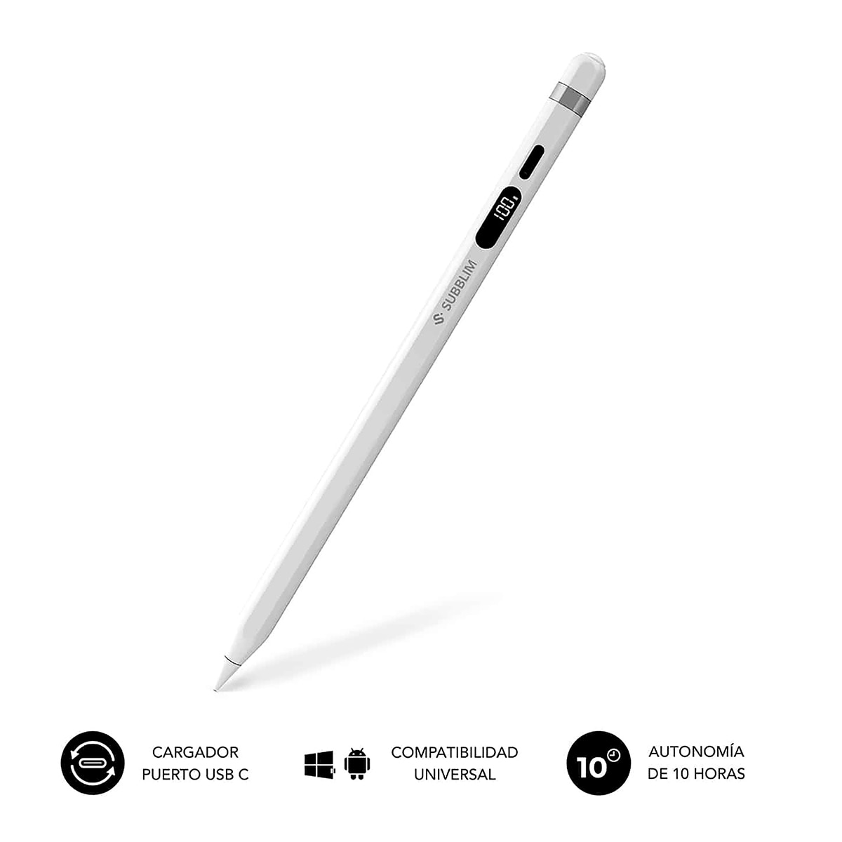 Imagen 2 de Lápiz óptico Subblim NoteFlow Pencil Universal Android/Windows - Blanco Blanco