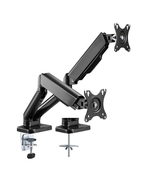 Soporte doble de escritorio T'nB MHFLEXDUAL para monitores Negro-2