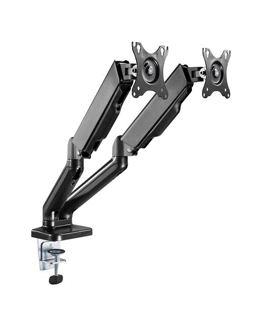 Soporte doble de escritorio T'nB MHFLEXDUAL para monitores Negro-3