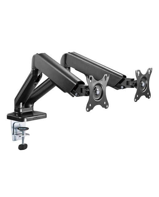 Soporte doble de escritorio T'nB MHFLEXDUAL para monitores Negro-4
