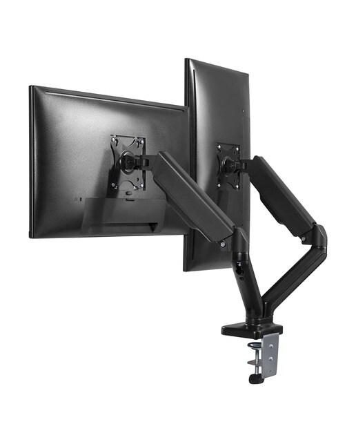 Soporte doble de escritorio T'nB MHFLEXDUAL para monitores Negro-5