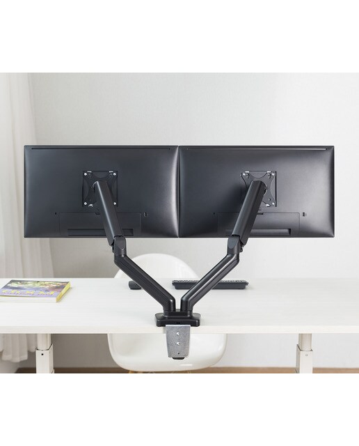Soporte doble de escritorio T'nB MHFLEXDUAL para monitores Negro-7