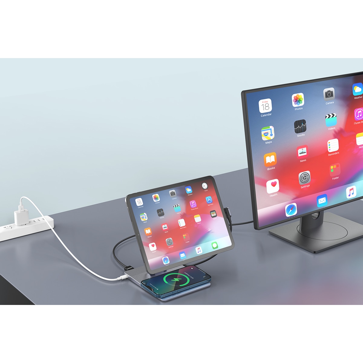 Soporte Friendly License con cargador magnético para iPad Pro 12,9" Negro-4