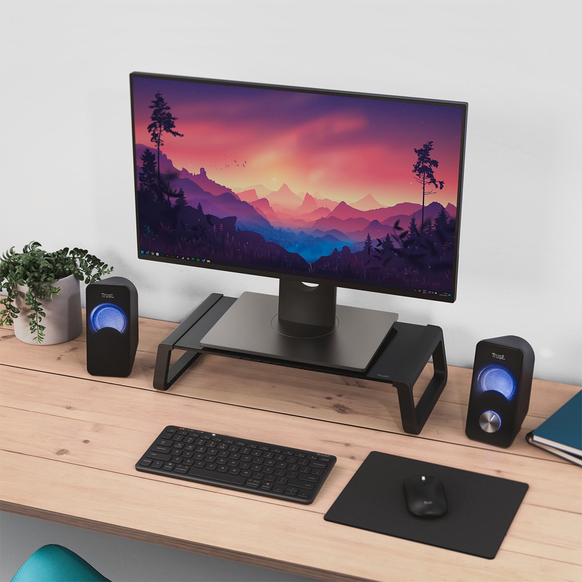 Soporte para monitor de cristal templado Trust Monta Negro-3