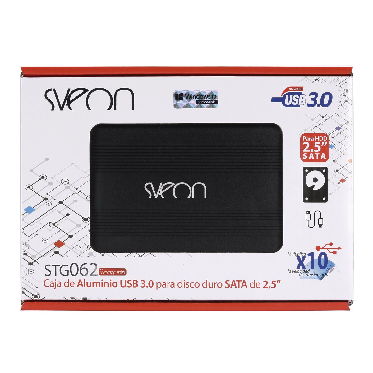 Caja para disco duro SATA de 6,35 cm ( 2,5 '') Sveon USB 3.0 3