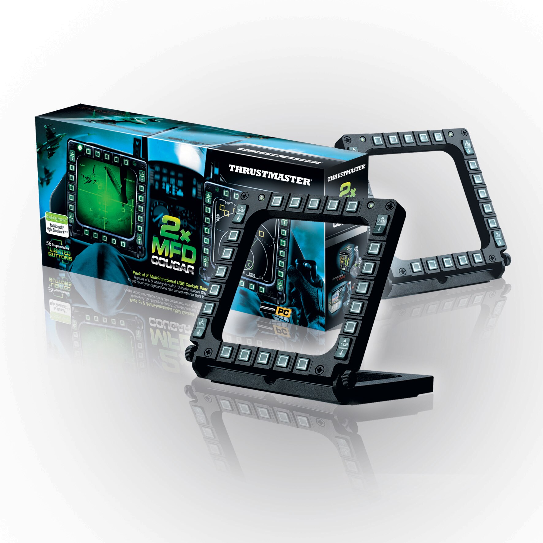 Painel Thrustmaster MFD Cougar Pack Preto / Verde-2