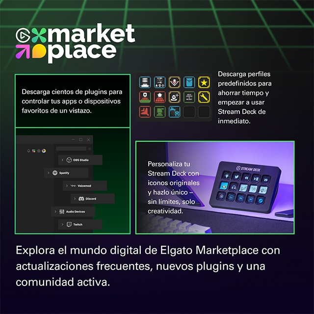 Panel de control para streaming Elgato Stream Deck Mk.2, 15 teclas Negro-9