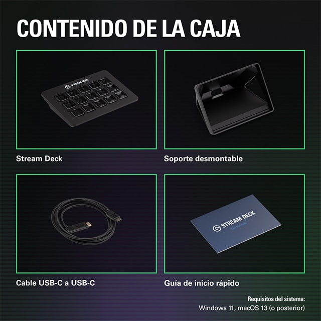 Panel de control para streaming Elgato Stream Deck Mk.2, 15 teclas Negro-10