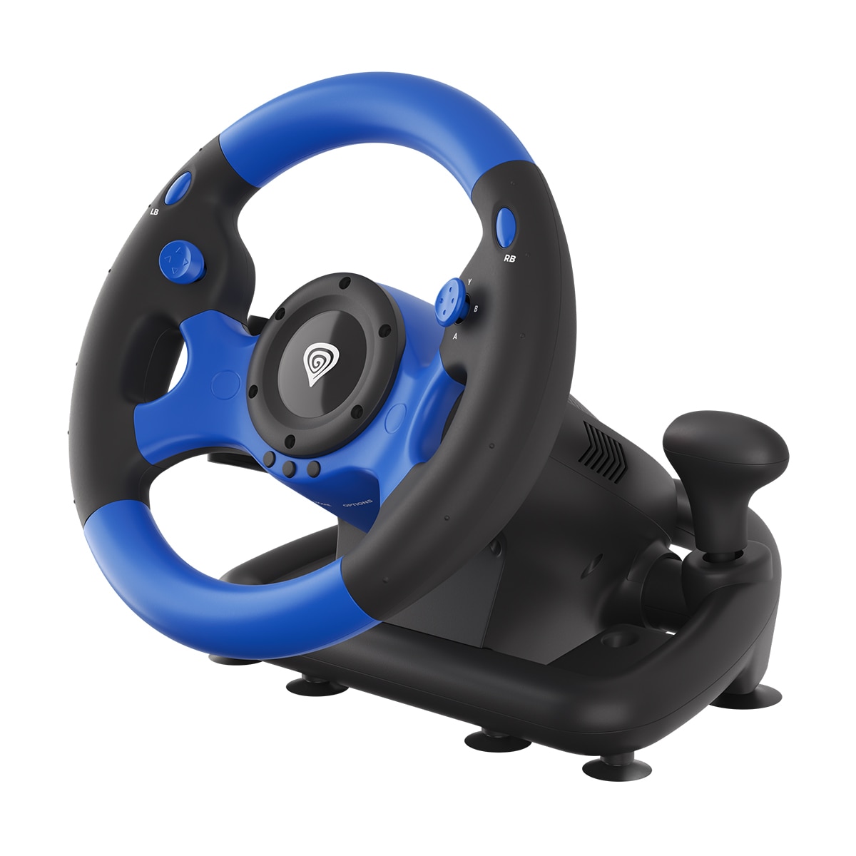 Volante Gaming Genesis Seaborg 350 con pedales - Multiplataforma Negro / Azul-3