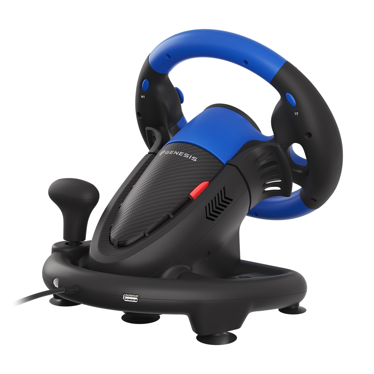 Volante Gaming Genesis Seaborg 350 con pedales - Multiplataforma Negro / Azul-4
