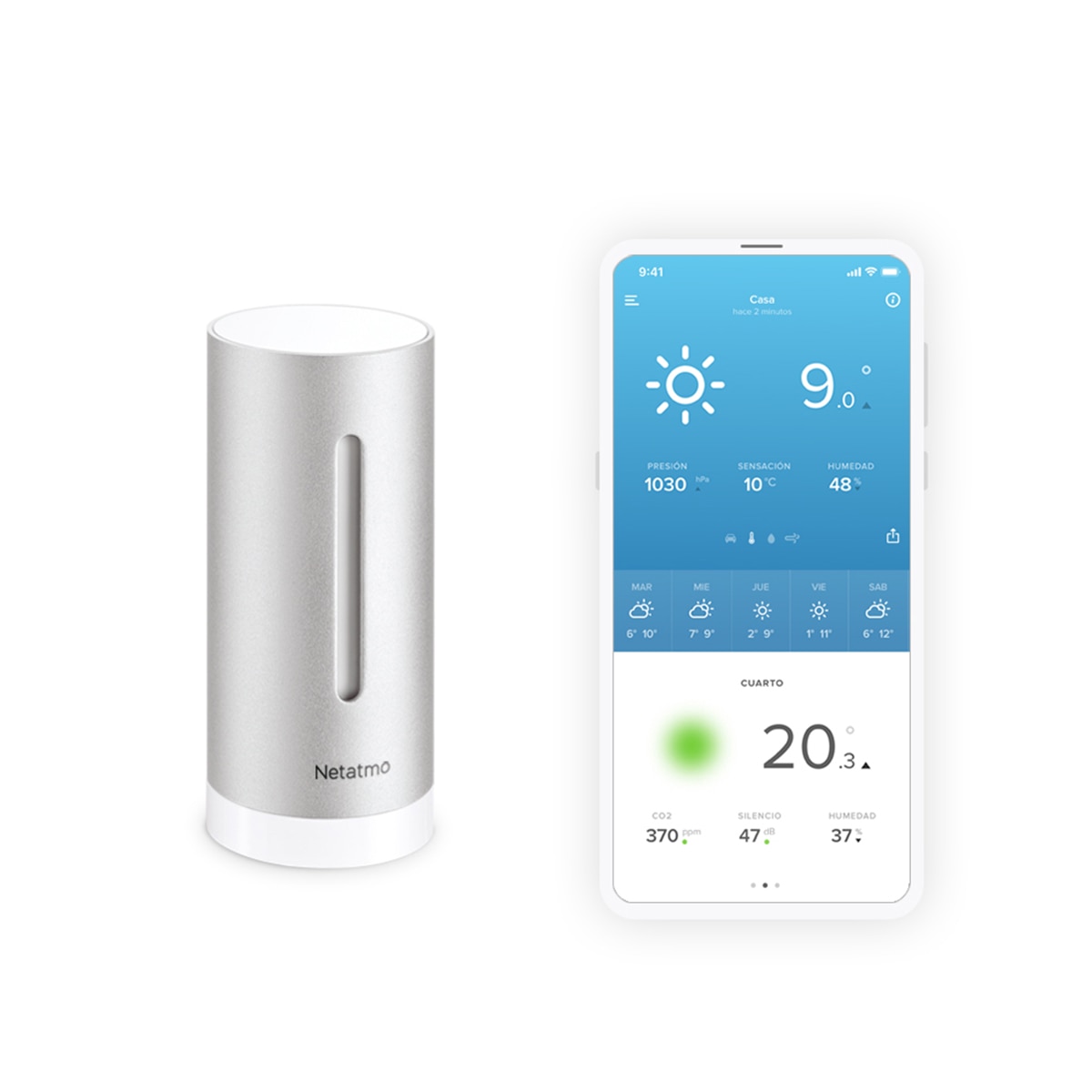 Módulo adicional interior Netatmo para la Estación Meteorológica Aluminio-Plata-3