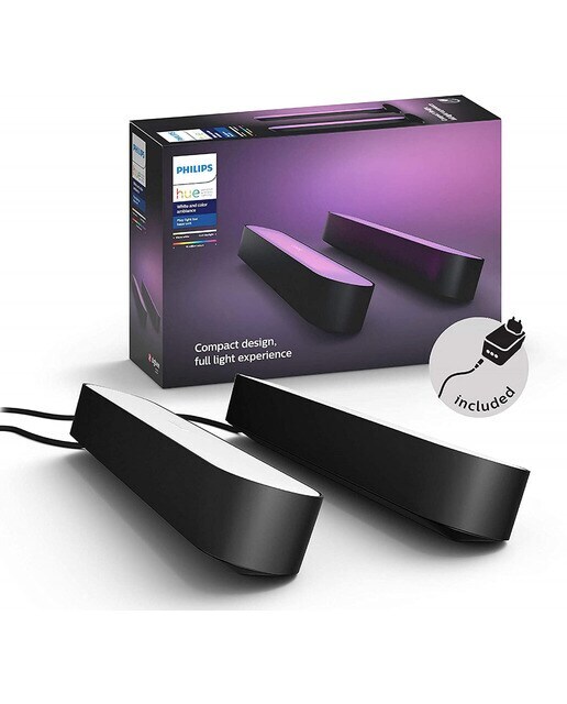Pack doble barra negra de luces Philips Hue Play White and color ambiance