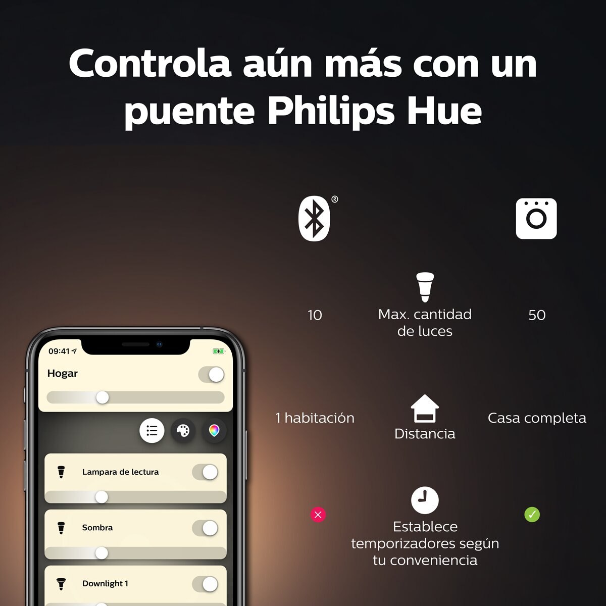 Bombilla LED inteligente Philips Hue White A60 Cristal-5