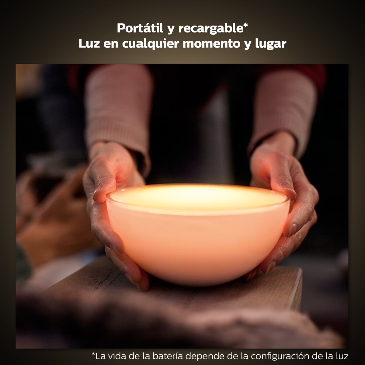 Luz de Ambiente Portátil Philips Hue Go V2 Branco-4