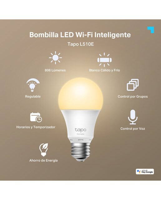 Bombilla Smart Wi-Fi regulable Tapo L510E Blanco-9